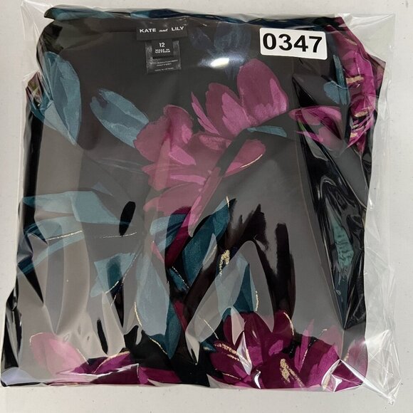 Anthropologie Kate & Lily 12 Ruffled Babydoll Floral Black Chiffon Smocked Dress - Picture 16 of 16